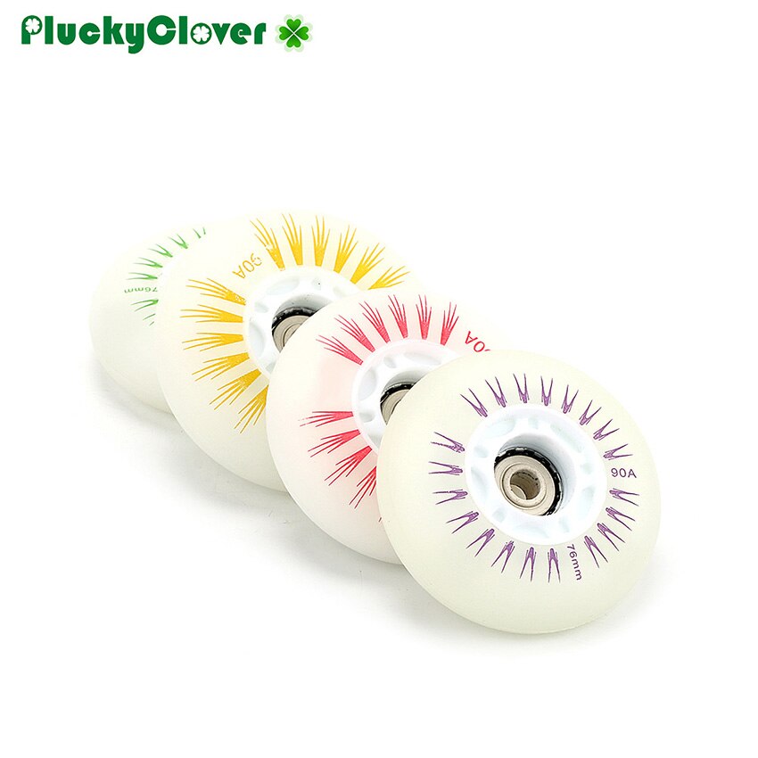 4pc 90A Regenbogen 72mm 76mm 80mm Blitz-Rolle Rad LED licht PU Inline skaten Rolle Slalom schiebe Rollschuhe Blinkende Rolle Rad