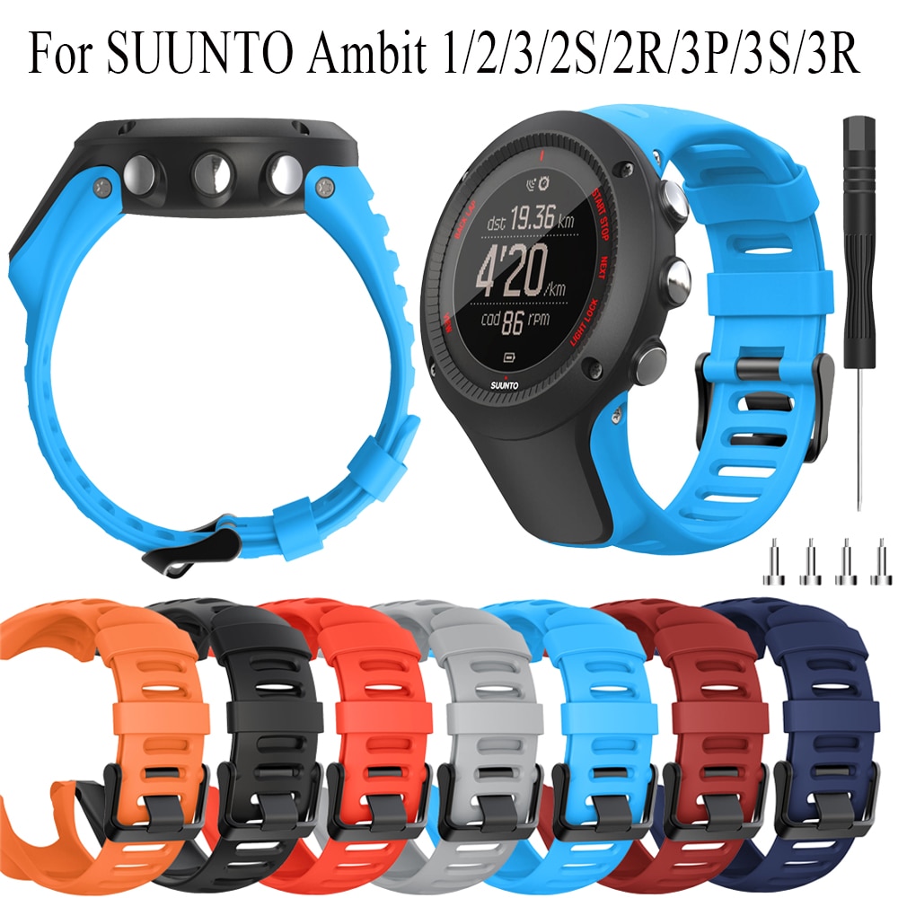 Correas de silicona para SUUNTO Ambit 1/2/3/2S/2R/3P/3S/3R, accesorios de repuesto para pulsera inteligente deportiva, 24mm