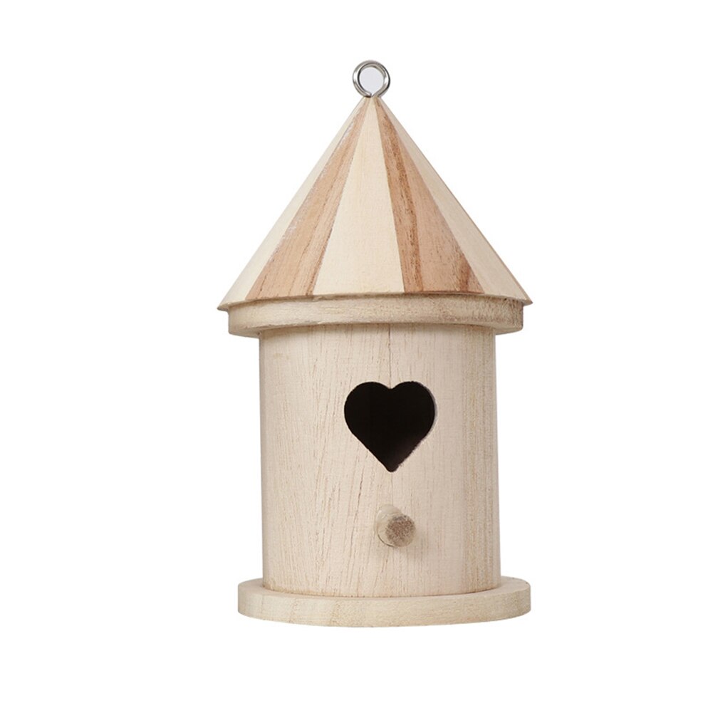 DIY Bird House Bird Nest Outdoor Hanging Bird House Children Graffiti Home Decoration Gardening Decoration: Red