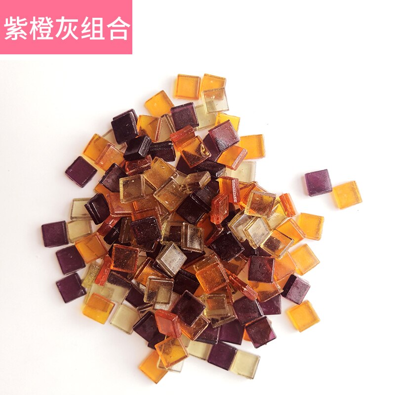 Carreaux de mosaïque en cristal diaphanes multicolores, carrés translucides, matériel de bricolage pour enfants, 100 pièces: 100pcs Mixed 9