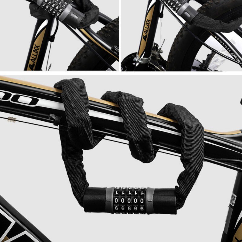 Bicycle Code Lock MTB Road Bike Safety Anti-theft Chain Lock Cycling Bicycle Accessories Bike Lock Road Bike Lock