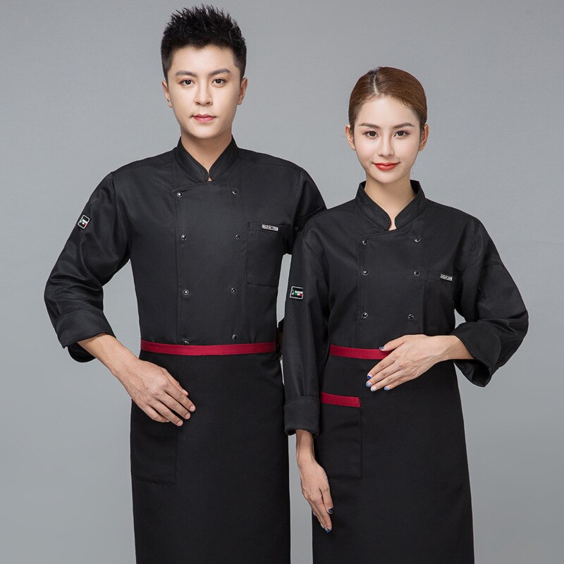 Chef's clothing long sleeve autumn and winter men's and women's Restaurant pastry pastry chef's work clothes