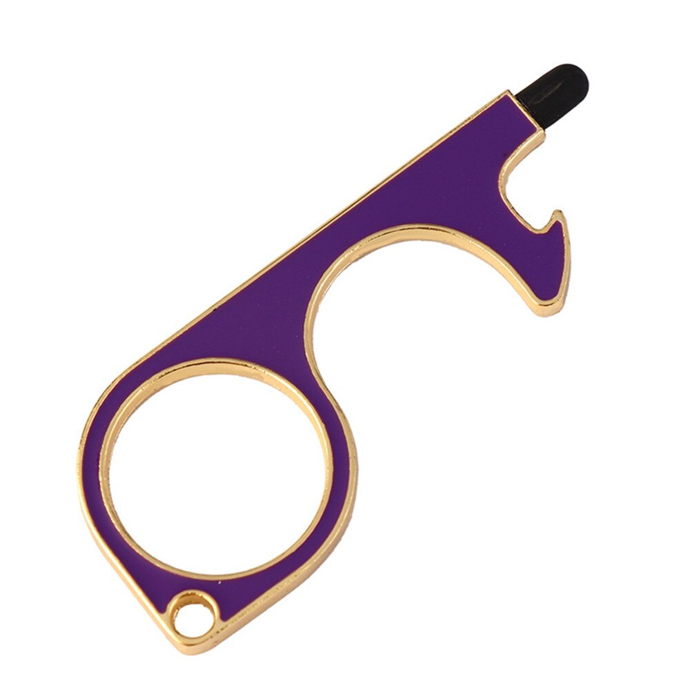 No Touch Brass Door Opener Portable Elevator Handle Key Copper Metal Keychain With Stylus Phone Touch Screens Contactless Tool: color  7