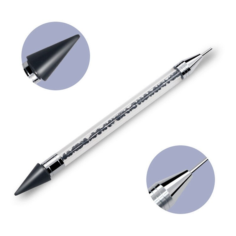 Crayon Metal Head Nail acrílico punteado pluma Rhinestones cristal diamante tachuelas selector lápiz para cera acrílico Mango para cuentas herramienta