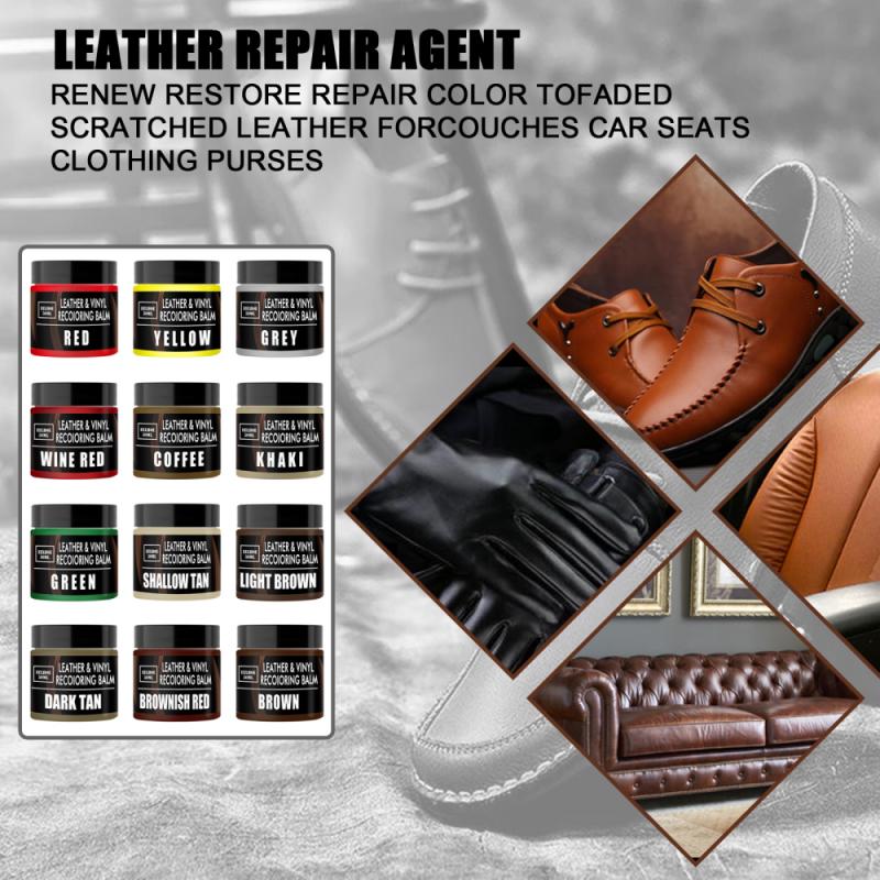50ml Car Care Liquid Leather Repair Kit Auto Complementary Color Paste Car Seat Sofa Coat Hole Scratch Cracks Polish Paint Care