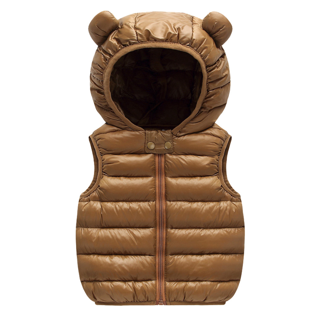 Baby Meisjes vest Winter vest Voor Meisjes vest Kinderen Warm solid Winddicht Jongens Hooded vest Kinderen Kleding L5010914: BW / 120