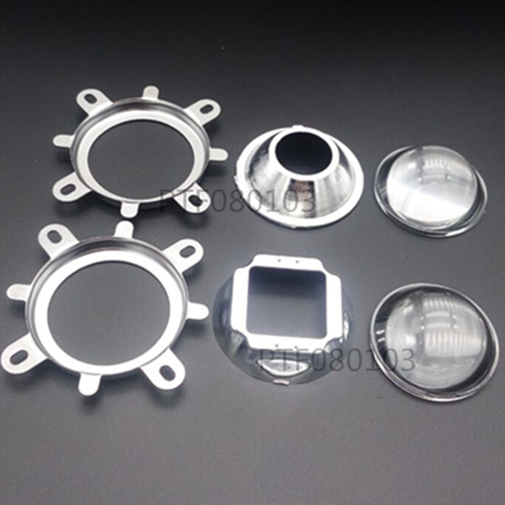 Led haute puissance 10W 20W 30W 50W 100W, lentille 44mm avec réflecteur + support, 1 pièce