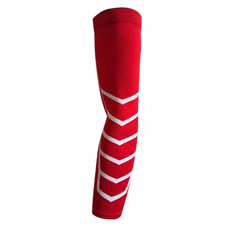 1 Pz Elastico Traspirante Sport di Sicurezza Gomito Del Braccio Scaldini Pad Ciclismo Basket Lunga Manica Del Braccio Supporto Gomito Protector 5 Colori: Red / XL