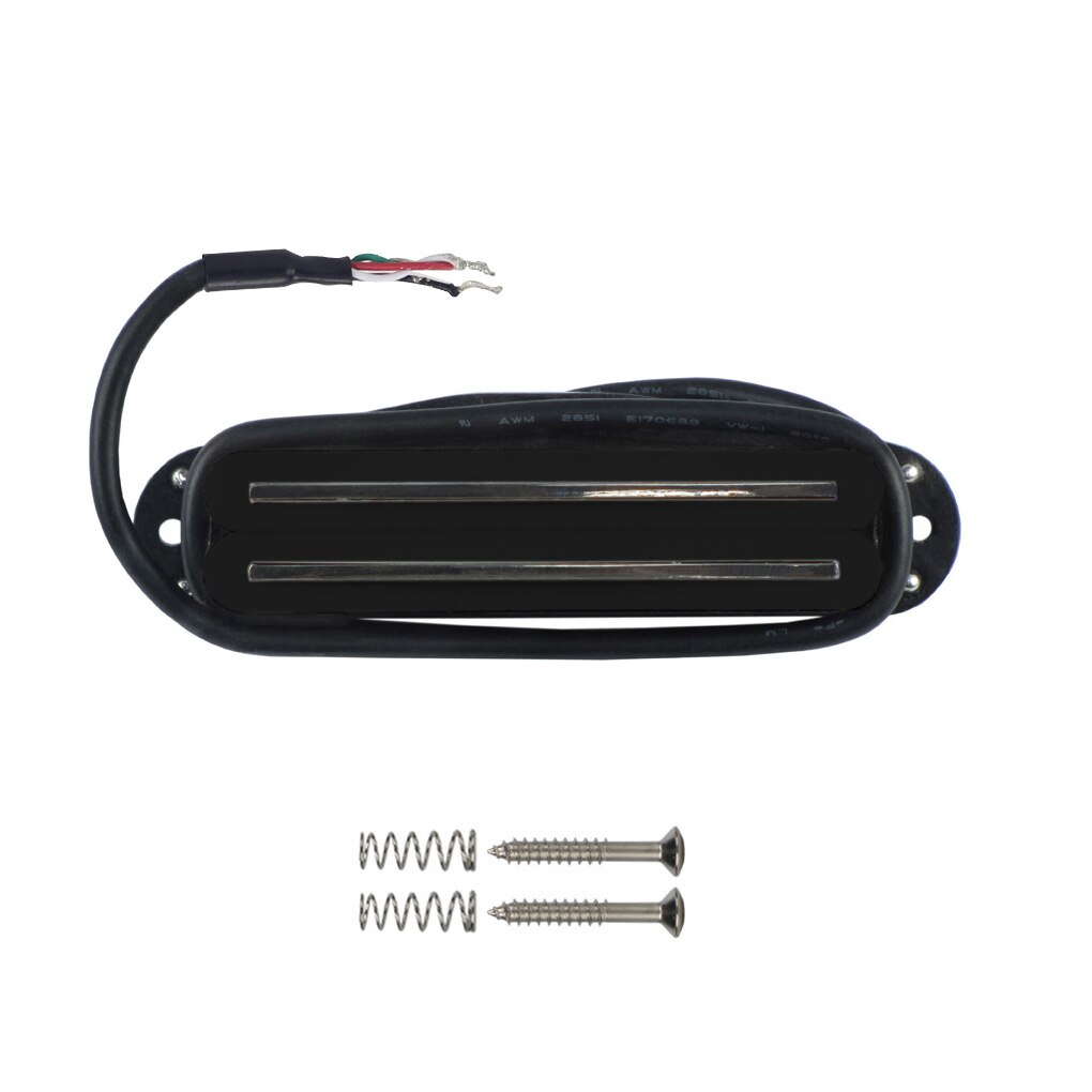Floror – micro Humbucker double Rail , 4 fils, en céramique, pièces de guitare électrique, noir/blanc/jaune au choix: Black