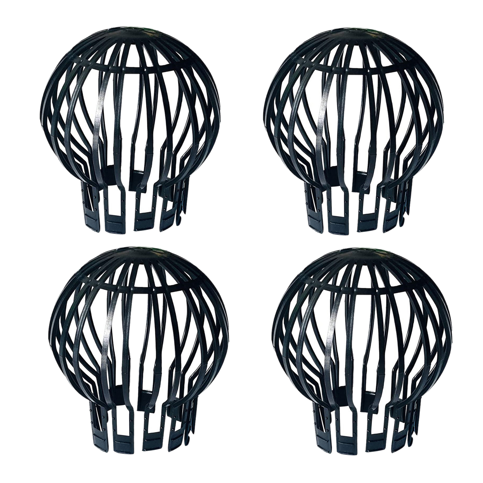 Gutter Guard Home Downpipe Black Garden Easy Install PP Debris Roof Drain Anti-blocking Strainer Leaves Protection Filter: 4pcs