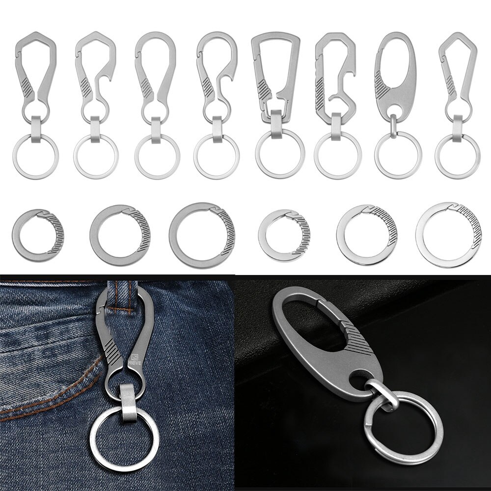 Luxe Real Titanium Hoge Ultra Lichtgewicht Edc Sleutelhangers Mannen Sleutelhangers Sieraden Houders Sleutelhanger Klimmen Accessoires