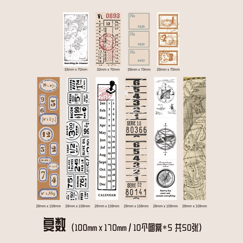 Papel de colección de recibos antiguos Vintage, planificador de papel de fondo decorativo artesanal