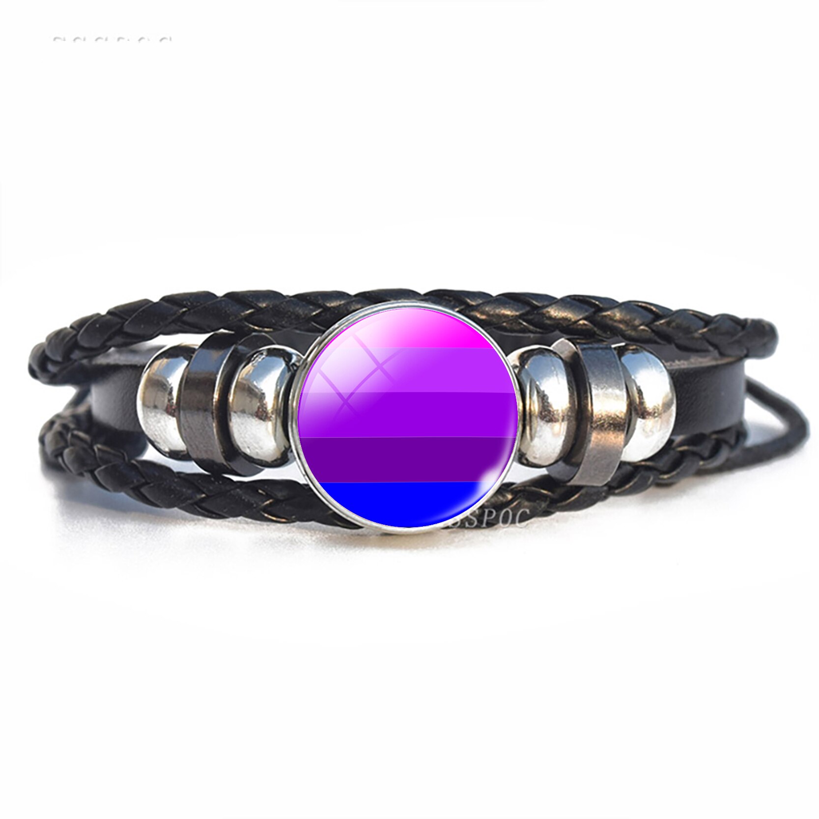 Regenbogen Flagge Lesben Homosexuell Stolz Punk Leder Armbinde Bisexuelle Transgender Stolz Armbinde Männer Frauen: Größe 15