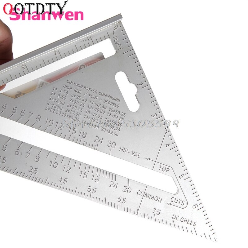 7" Square Carpenter's Measuring Ruler Layout Tool Triangle Angle Protractor