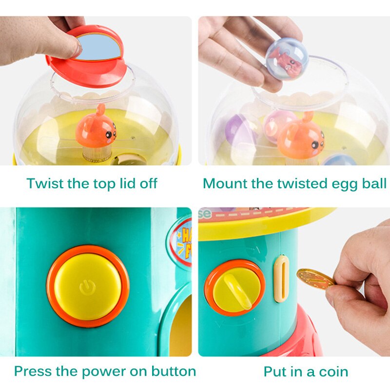 Automatic Gashapon Machine Catching Twisted Egg Toy Puzzle Lottery Machines Interactive Play House Mini Claw Arcade Crane Game