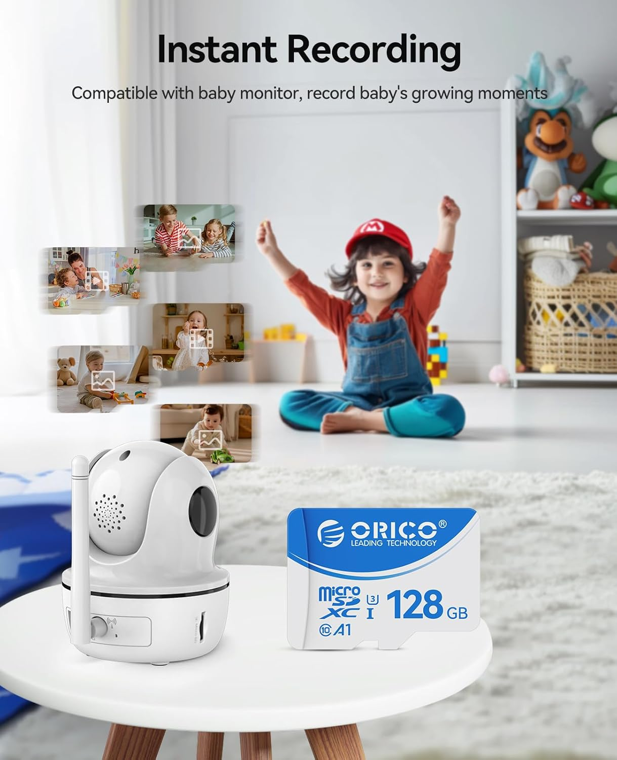 ORICO T3 128GB microSDXC UHS-I Memory Card, 70MB/s Read, 60MB/s, 4K UHD Recoding, U3, Class10, V30, A1, Micro SD for Camera