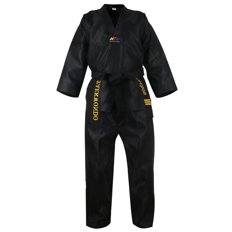 Schwarz Taekwondo Uniform Dobok Erwachsene kinder Männlich Weiblich Taekwondo dobok baumwolle anzüge jodo Uniform Taekwondo Kleidung Taekwondo set