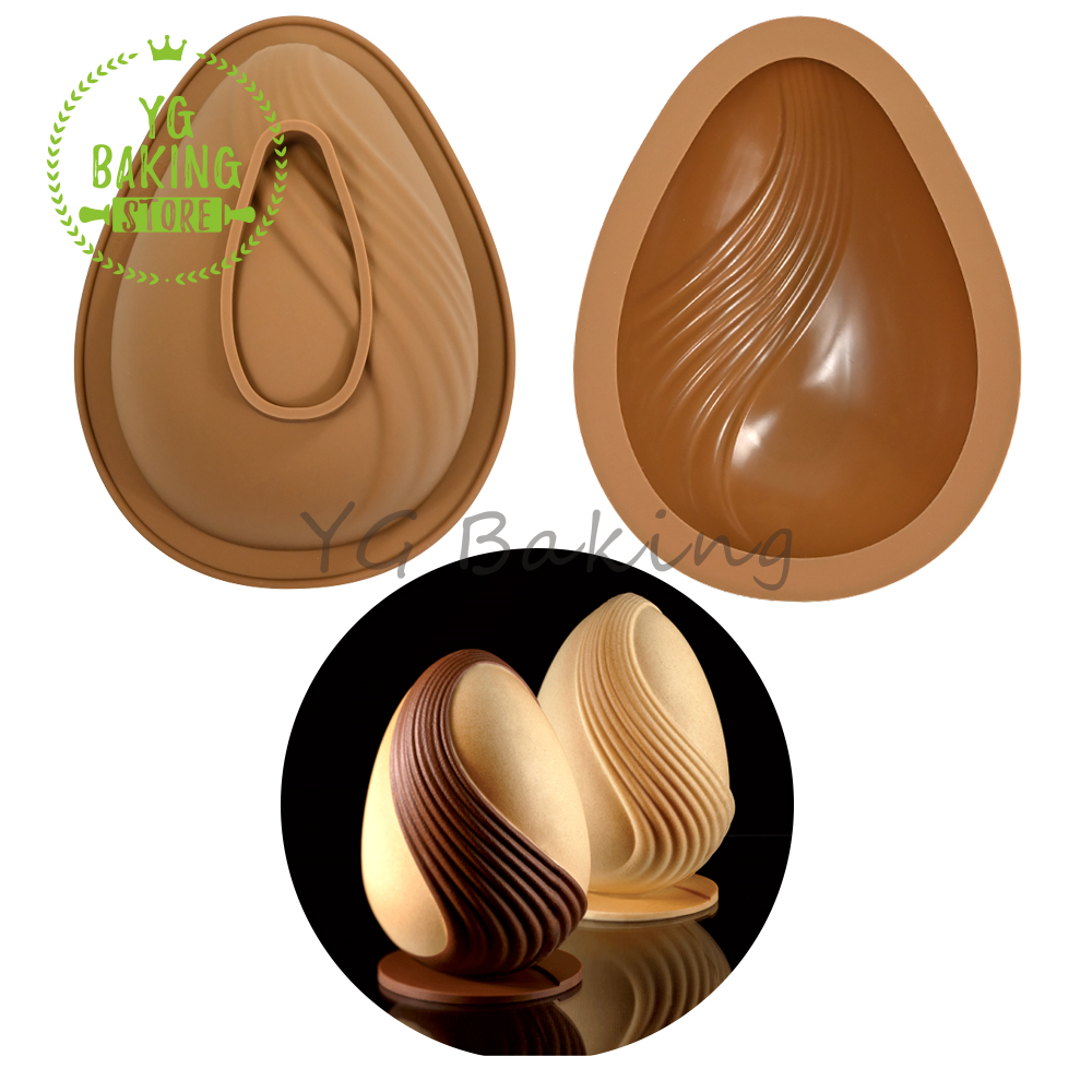 Dorica, varios huevos de Pascua, de molde para Mousse de Chocolate, bricolaje, rompible, molde de silicona para dulces, herramientas de decoración de pasteles, utensilios para hornear