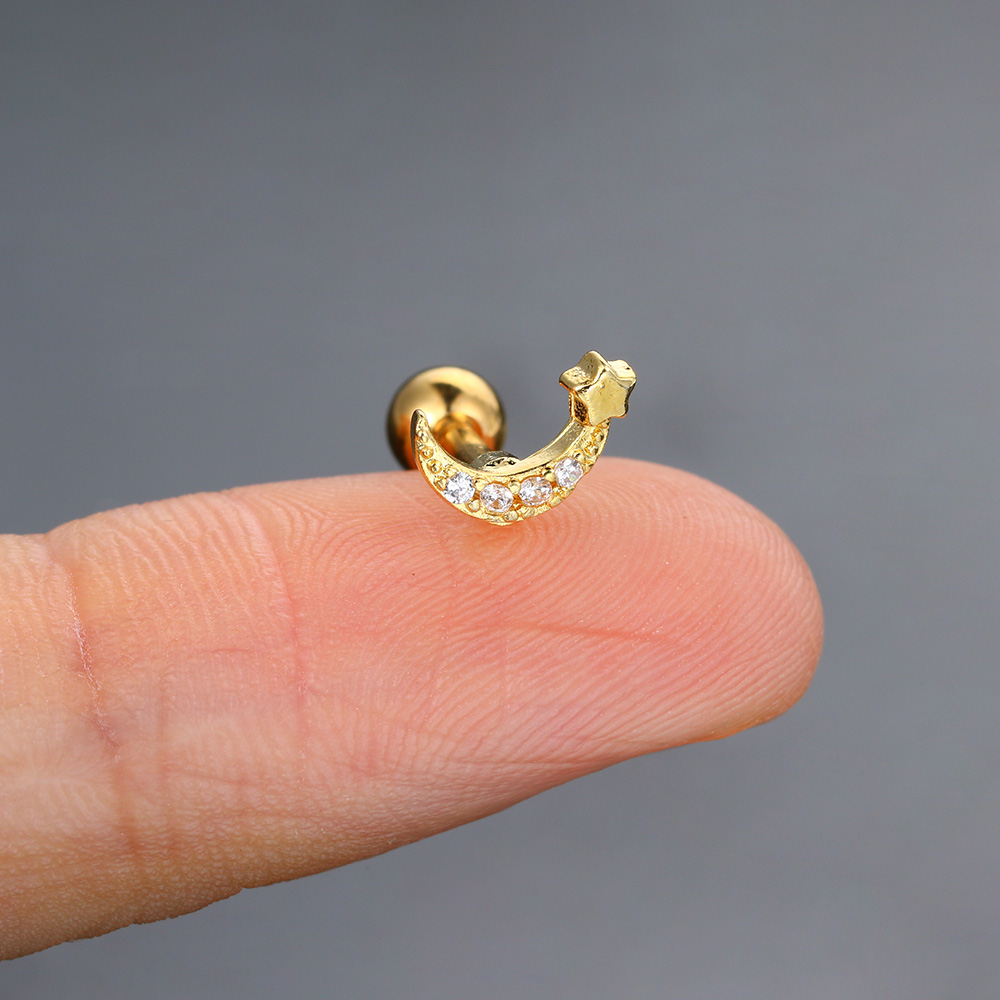 1PC Helix Piercing Earring For Women Flower Star Cartilage Ear Piercing Tragus Hoop Earring Stainless Steel Crystal Jewelry