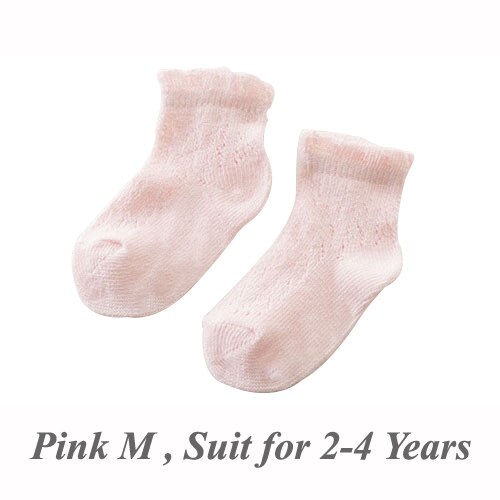 Sommer Baby Mädchen Socken Weiche Baumwolle Mesh Anti-Slip Baby Socken Knöchel Länge Neugeborenen Socken 5 Farben: Pink M