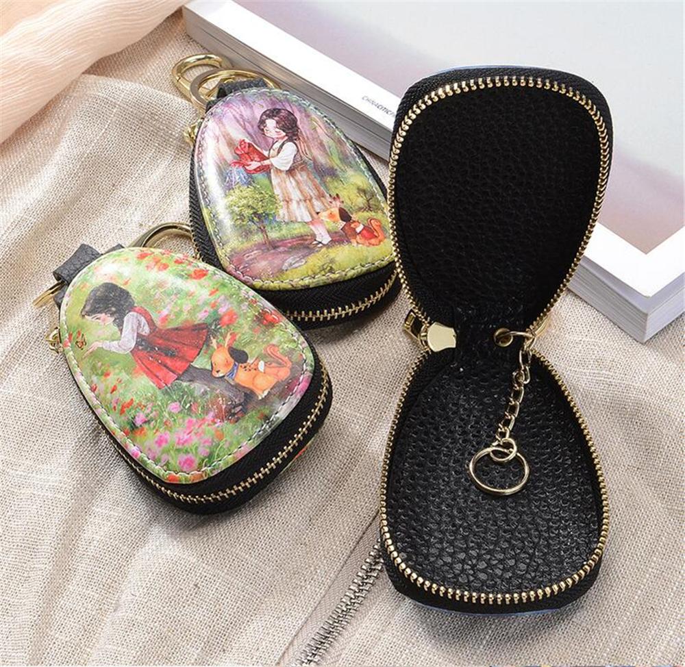 1pc Retail Universal Auto Key Cases Carton Pattern Small Wallets Cars Key Protection Bags Man's and Women's Beautiful Holders