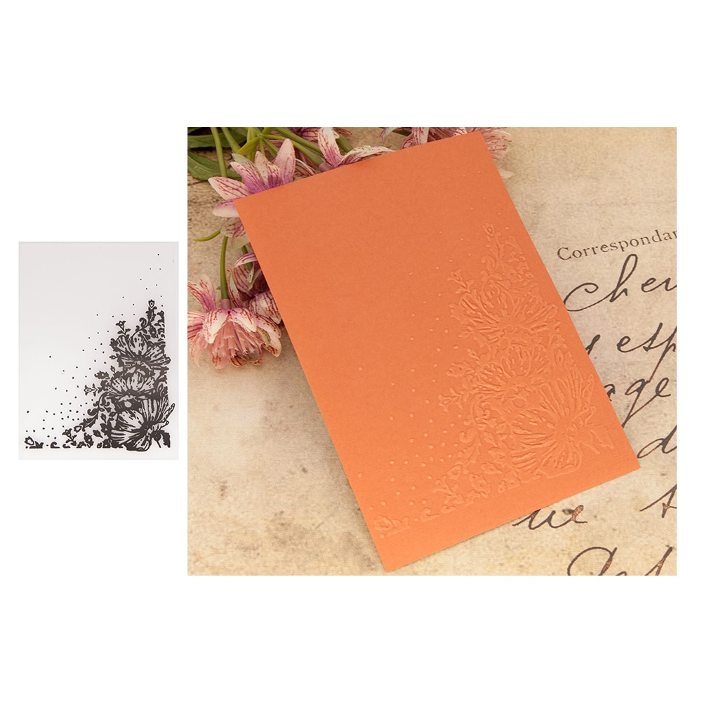 Flowers Background Board Embossed Plastic DesignFolder For Scrapbook DIY Photo Album Card Embossing Folder