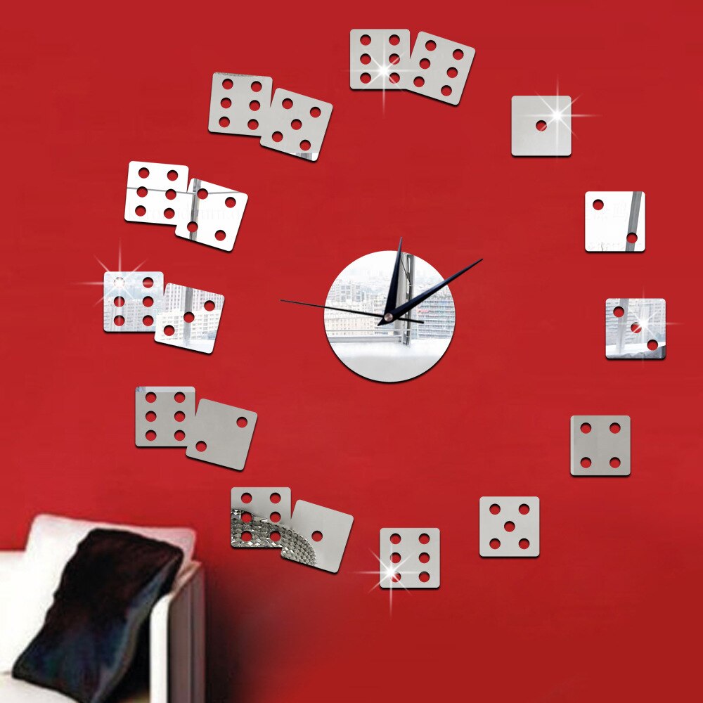 Decorate Home playing cards clock art wall mirror sticker decoration Decals mural painting Removable Decor Wallpaper LF-1100: 2