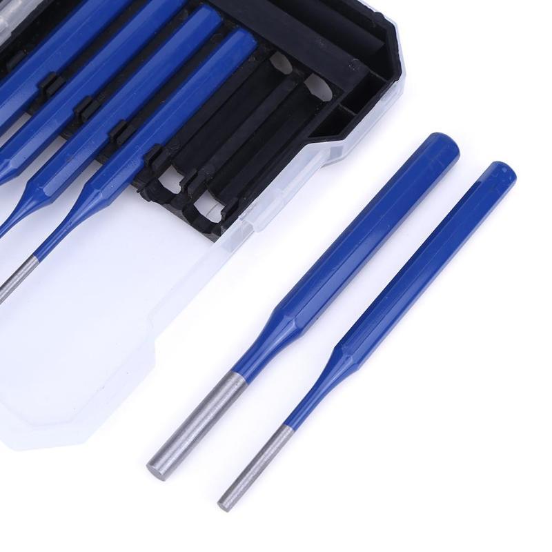 Fghgf 12 Stks/set 3-8Mm Legering Staal Houtsnijwerk Tool Punch Pin Beitel Klinknagel Schroef Mark Gat Houtwerk carve Set