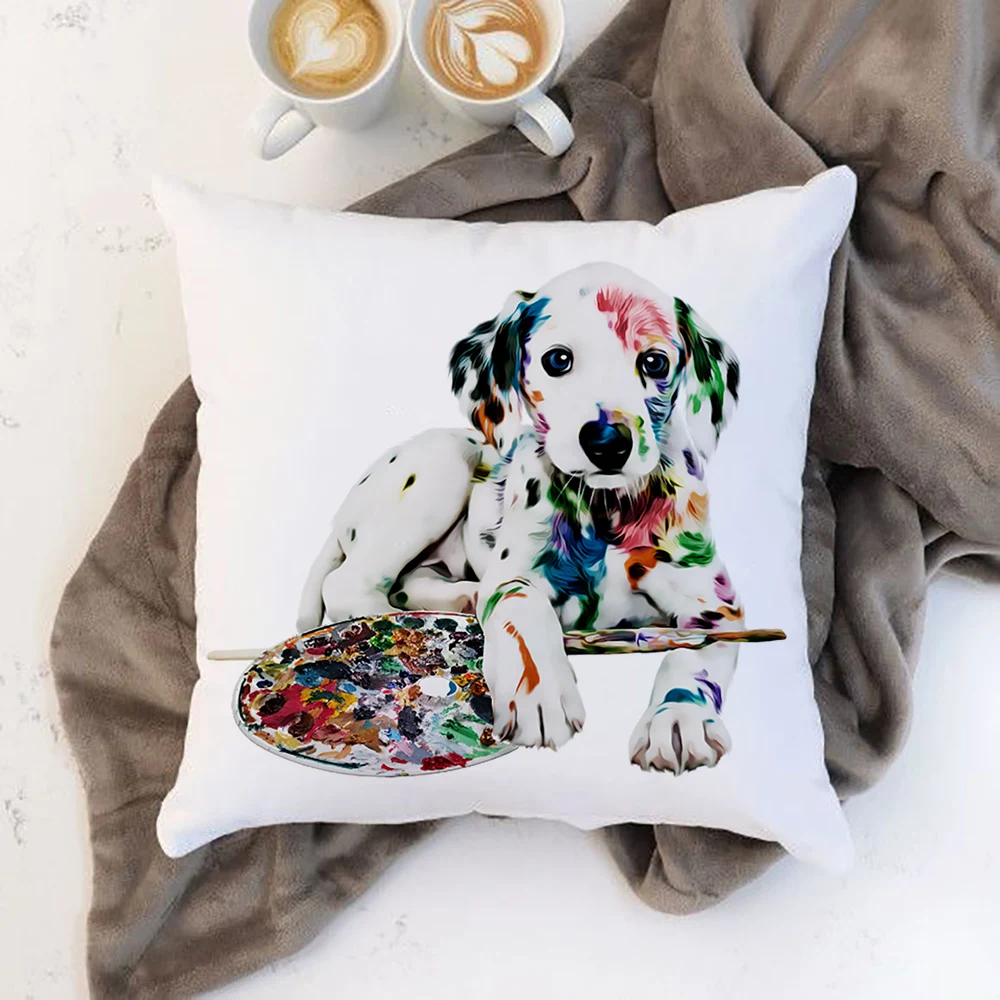 Housse de coussin colorée pour chien, bouledogue, coussin de jardin, lit de maison, chaise carrée: 470*740mm / Rouge