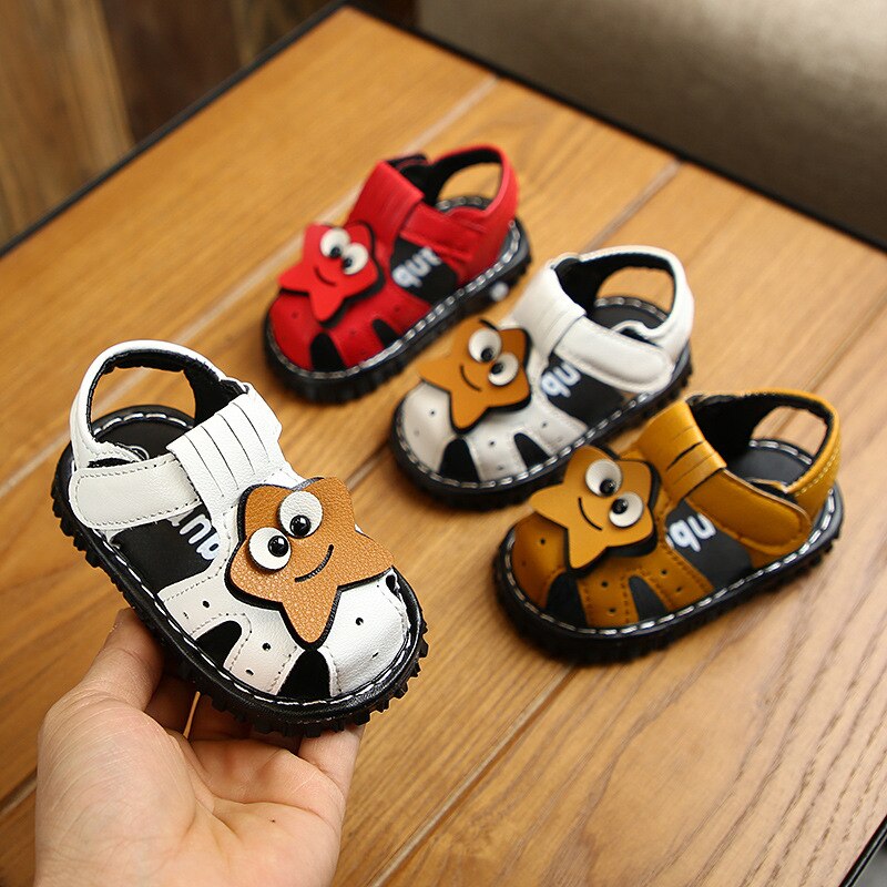 Binnenzool 11.5-13.5cm zomer baby peuter teenschoenen schattige sandalen met geluid