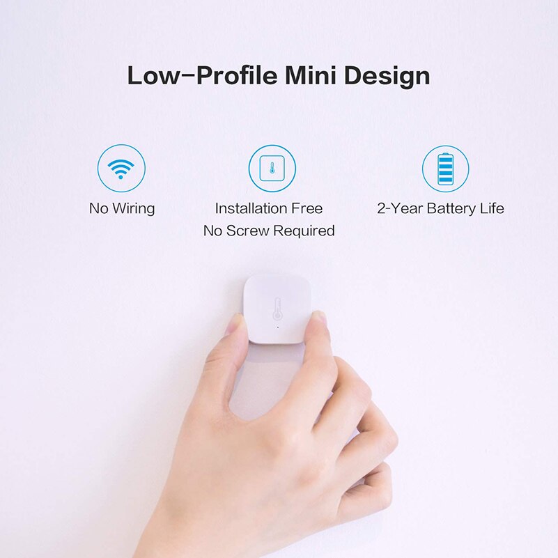 Aqara temperatur luftfuktighetssensor miljö lufttryck zigbee smart hem trådlös styrning arbeta med mijia app