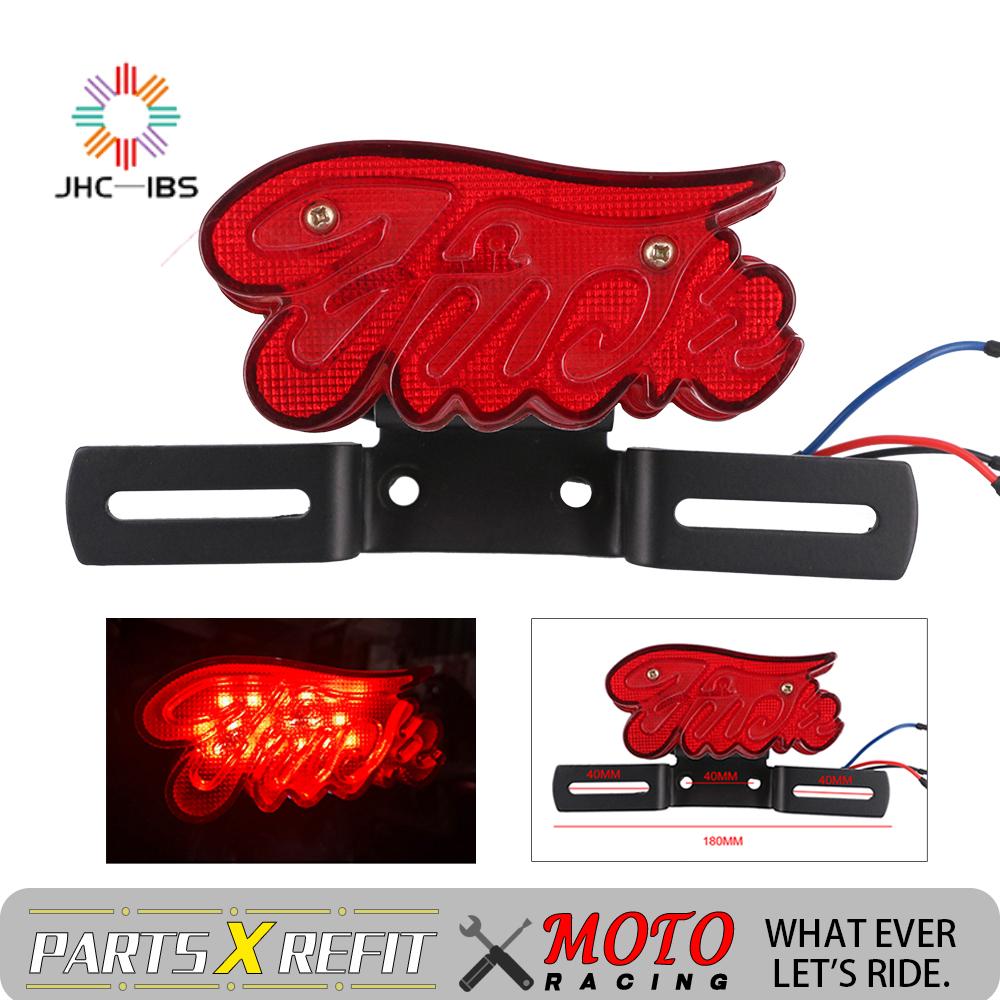 Ampoule de feu arrière de moto, clignotant de frein rouge, pour Harley Chopper Bobber Custom 12V Cafe Racer