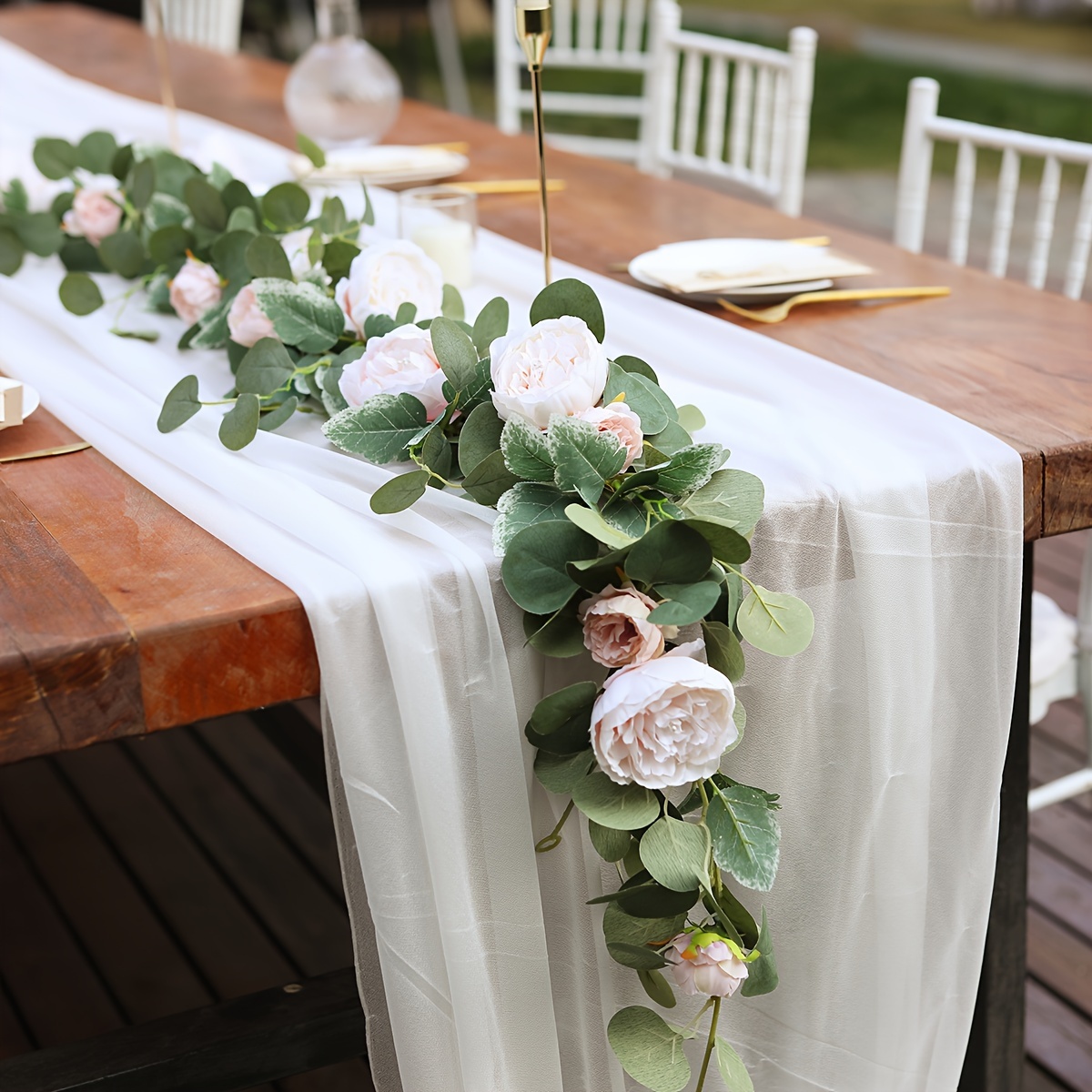 Peônia artificial rosa videira, decoração de festa de casamento flores artificiais, plantas suspensas de parede verde, cinto de flores simuladas