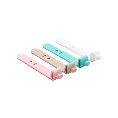 4 Pcs/lot Multipurpose Desktop Phone Cable Winder Earphone Clip Charger Organizer Management Wire Cord fixer Silicone Holder: 04 Colorful
