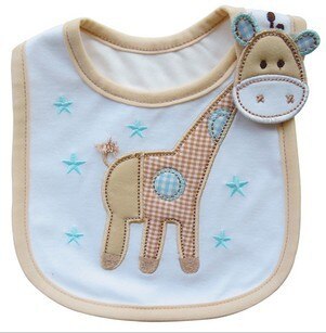 Baby Slabbetjes Leuke Cartoon Patroon Peuter Baby Waterdichte Speeksel Handdoek Katoen Fit 0-3 Jaar Oude Baby Burp Doeken voeden: Beige giraffe