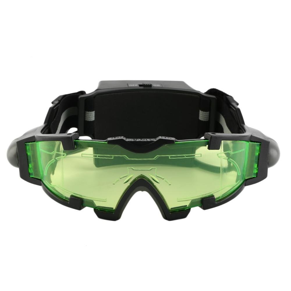Lunettes de Vision nocturne pour enfants, lunette ergonomique, lunette de Vision nocturne, lunette verte, LED lumières, bande élastique ajustable