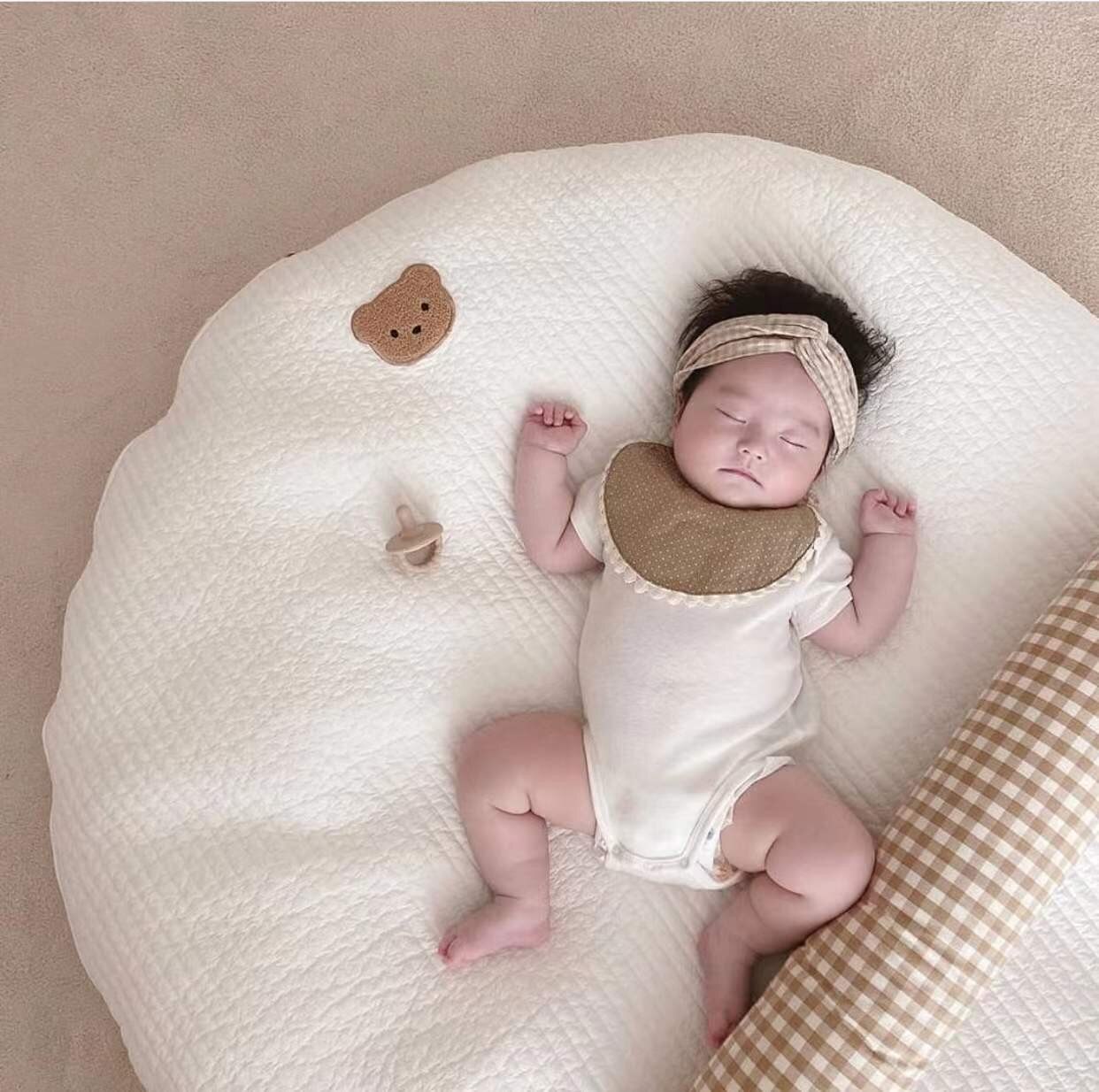 Geborduurde Katoen Speelmat Ronde Baby Verdikte Tapijt Kinderen Kruipen Mat/Kinderen Slaapkamer Decoratie