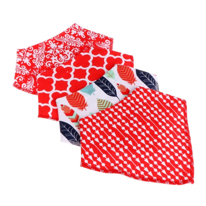4 stuks baby unisex speeksel handdoek met kwijl driehoek bandana slabbetjes: Goud