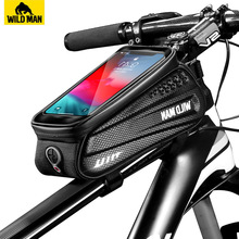 WILDE MAN 6.2 Inch Waterdichte Fiets Voor Tube Tas Bike Touch Screen Telefoon Case Bag Bike Top Tube Bag Fietsen accessoires