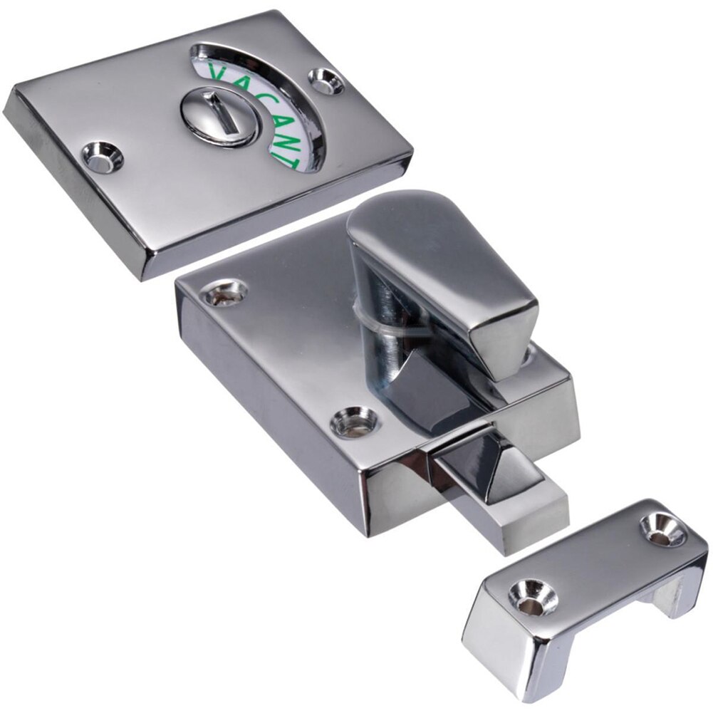 Indicator Bolt Bathroom WC Privacy Toilet Latch Vacant Door Lock Engaged: Polished Chrome 1pc