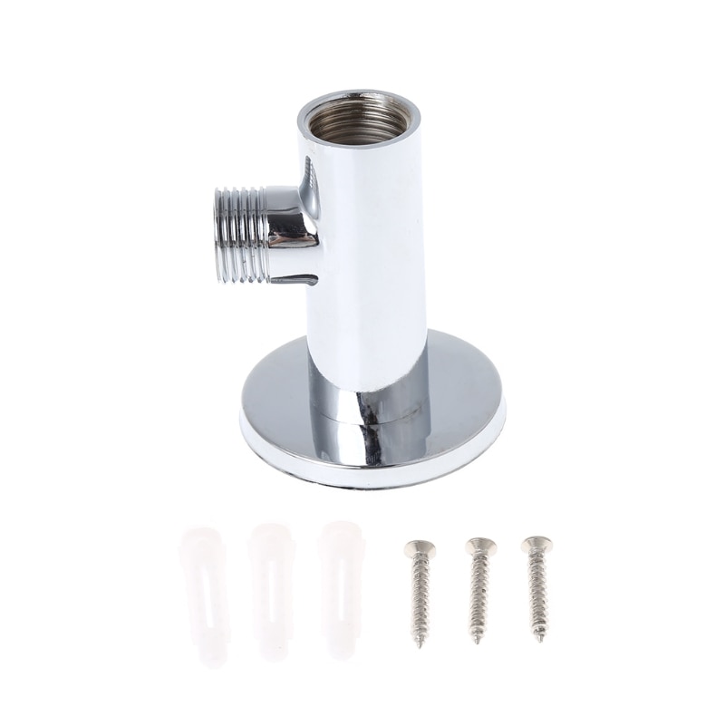 Chrome Wall Mounted Shower Arm Bathroom Shower Head Bracket Bar Shower Head Fixed Pipe Shower Head Holder
