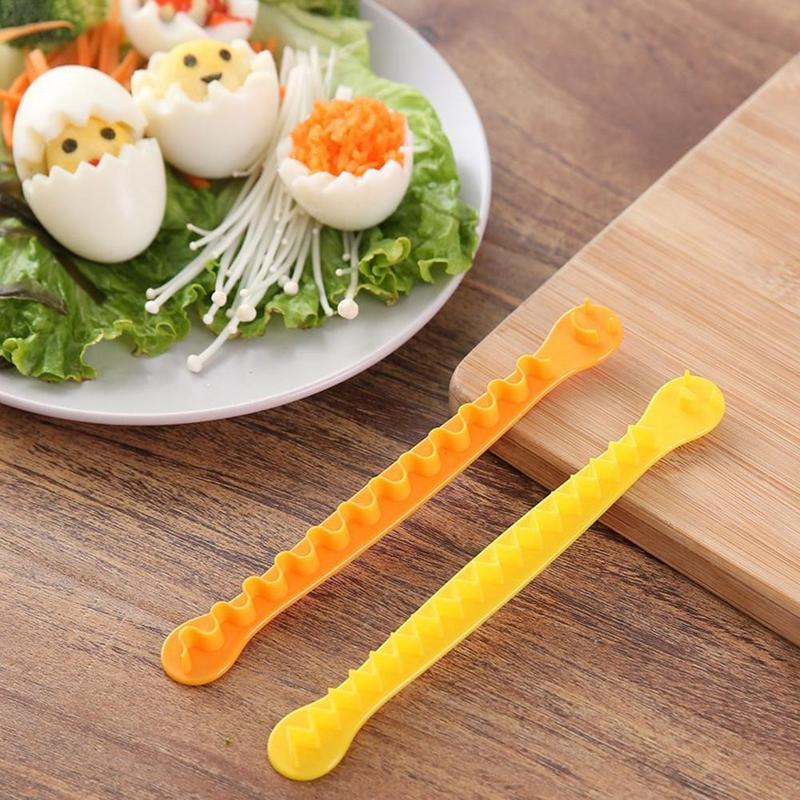 2 Pcs/Set Fancy Cut Eggs Cooked Eggs Cutter Household Cut Bento Shaper Accessories Boiled Kitchen Tools Flower Egg X8U7