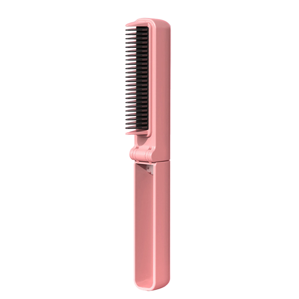 Peigne Chauffant Pliable et Portable, Mini Outil USB, Rechargeable Rapidement, Lissage des Cheveux: Or