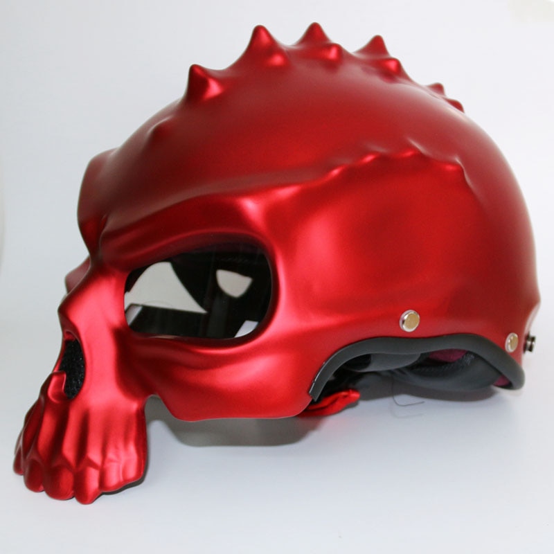 489 Dual Verwenden Schädel Maske Motorrad Helm Capacete Casco Neuheit retro Casque Motorrad Halbe Gesicht Rolle Helm