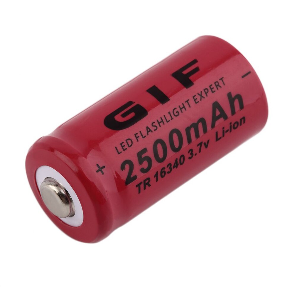 Rechargeable Batteries Torch Flashlight Rechargeable GIF Li-Po Lithium 16340 Battery 2500mAh 3.7V Li-ion Cell Bateria