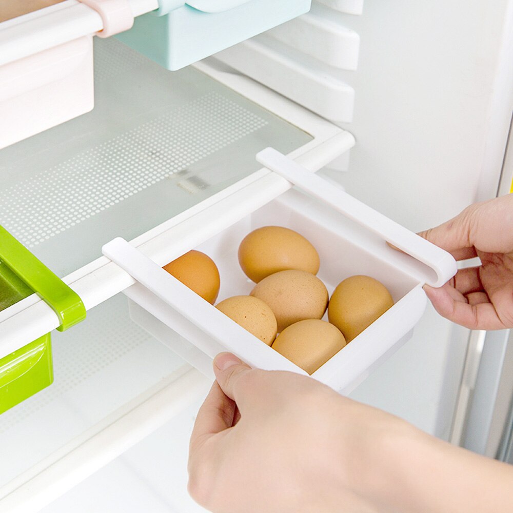 Slide Kitchen Fridge Freezer Space Saver Organizer Storage Rack Shelf Holder