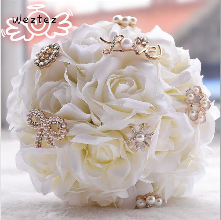 Bridal Bouquet Artificial Foam Flowers Roses For Women Wedding Arrangement Bridal Bouquet Wedding Bouquets D413