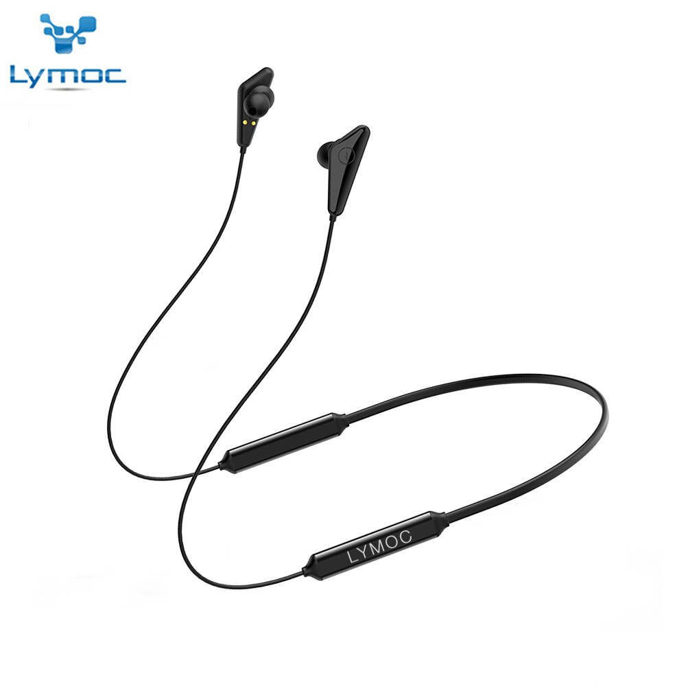 LYMOC Q5 Bluetooth Earphones Sport Wireless Headphone 48Hrs Talktime Neckband Stereo Headsets Running for iPhone Xiaomi Huawei: Q5 Plus black