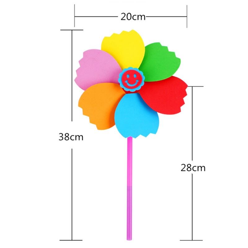 Molino de molinete EVA DIY para niños, Spinner de viento, juguete para niños, césped y jardín, juguete de decoración para , jardín de infantes, 6 uds.