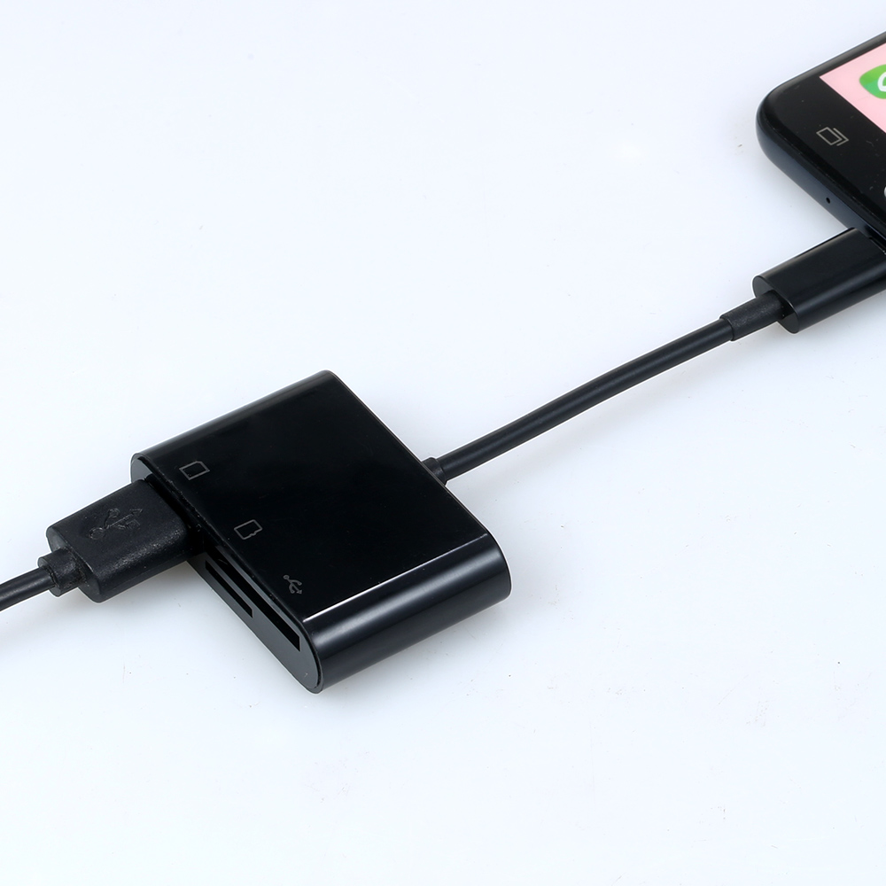 3-In-1 Micro Usb Naar USB2.0 + Sd + Tf Adapter Micro Usb Otg Naar USB2.0 Adapter sd Tf Micro Sd Kaartlezer Voor Micro Usb-apparaten